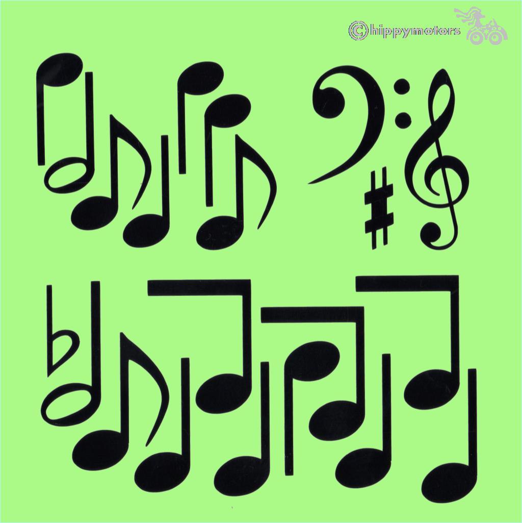 musical notes music symbols vinyl stickers decals for vehicles windows walls