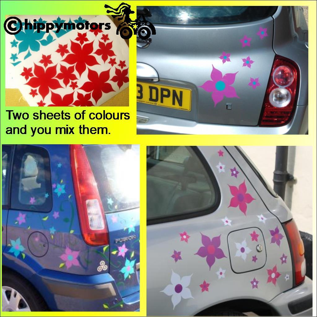 Jasmine flower stickers on cars