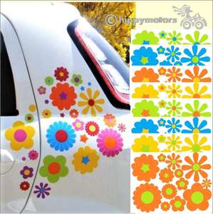 multipack large kit of flower vinyl decals for cars camper vans caravans