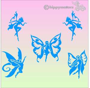 tiny fairy decals bicycle stickers hippy motors