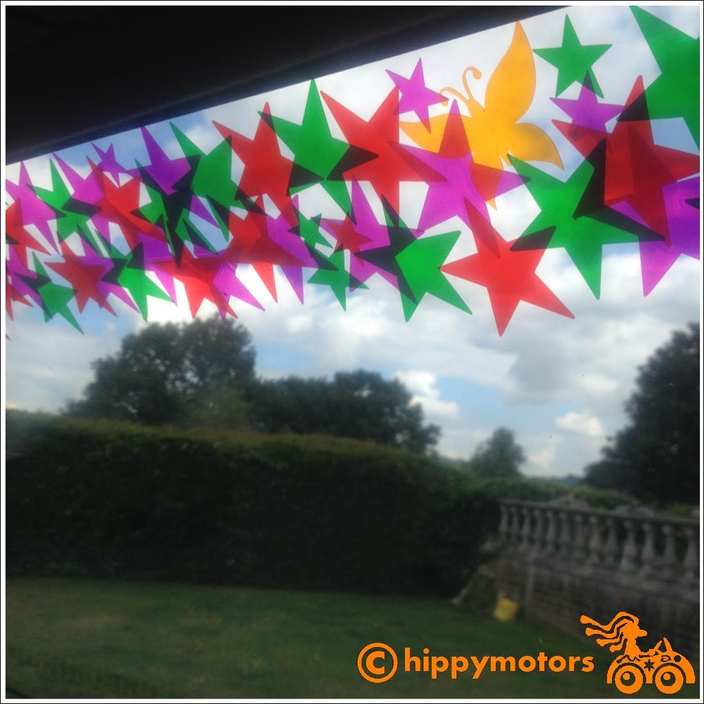 colourful star sunstrip for cars, vans and motorhomes