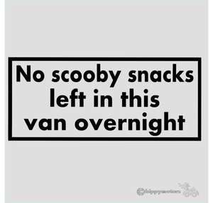 no scooby snacks vinyl decal for windows vehicle camper van
