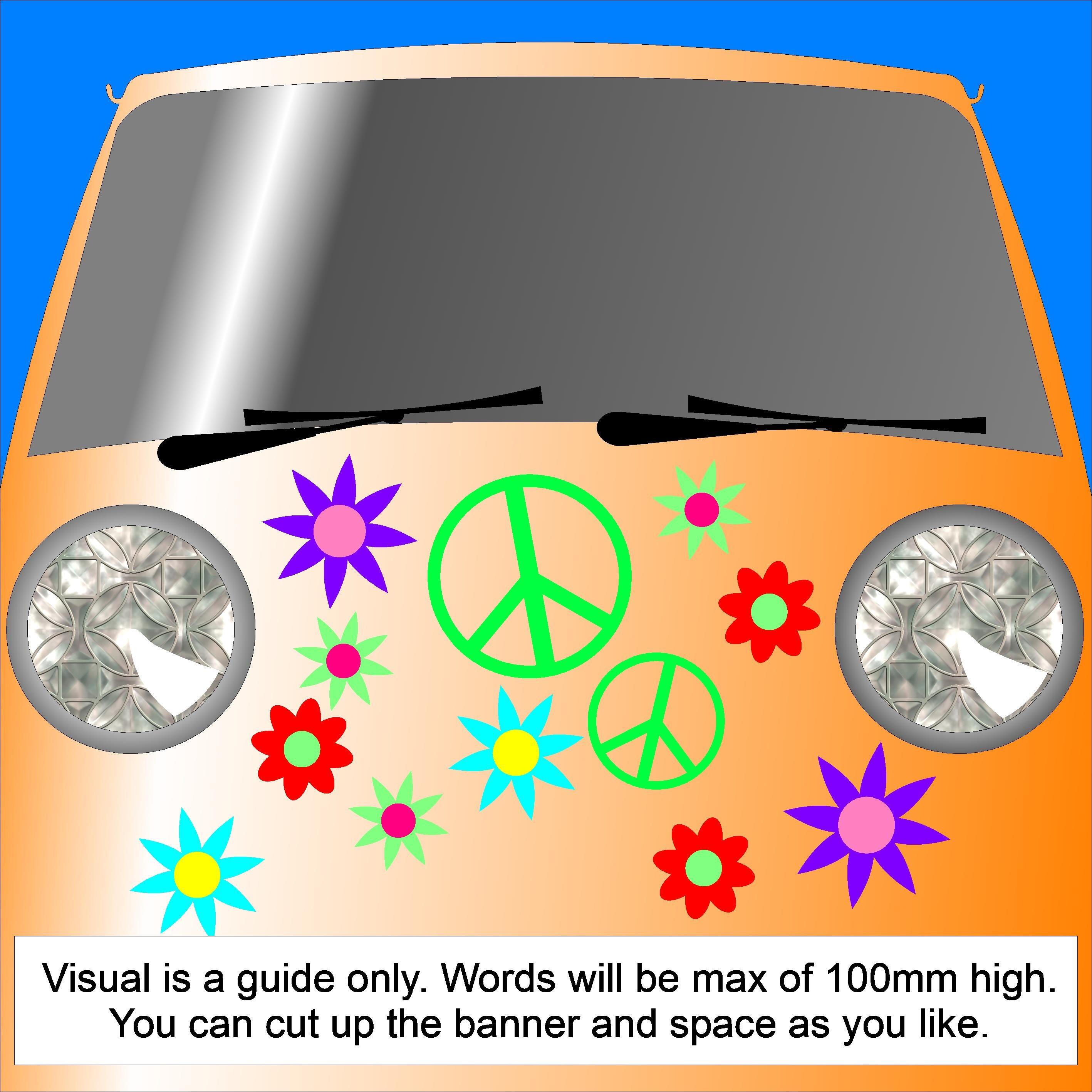 custom windscreen car sticker decal on campervan