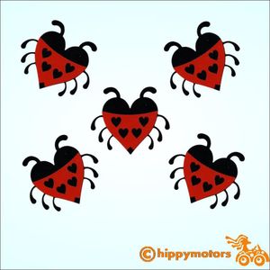 ladybird heart bug decal car sticker