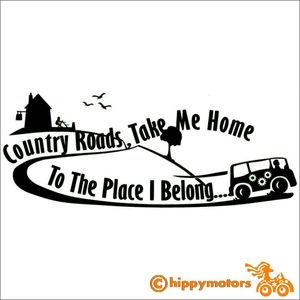 Country roads take me home lyrics decal