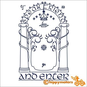 Speak Friend and enter lord of the rings decal