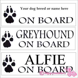 your dog on board add your own text decal