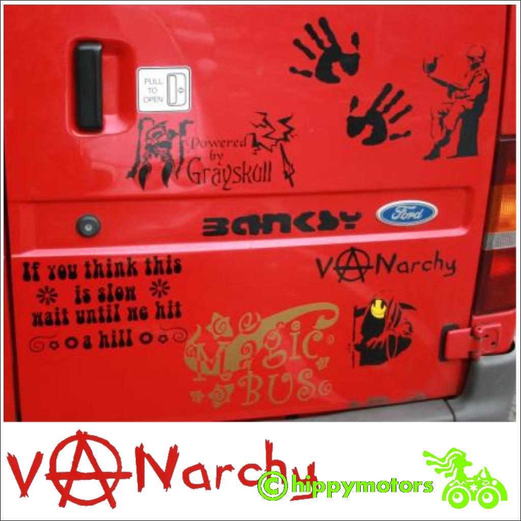 vanarchy car vinyl sticker on a van caravan