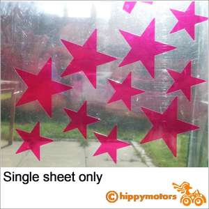 coloured star decals on a window