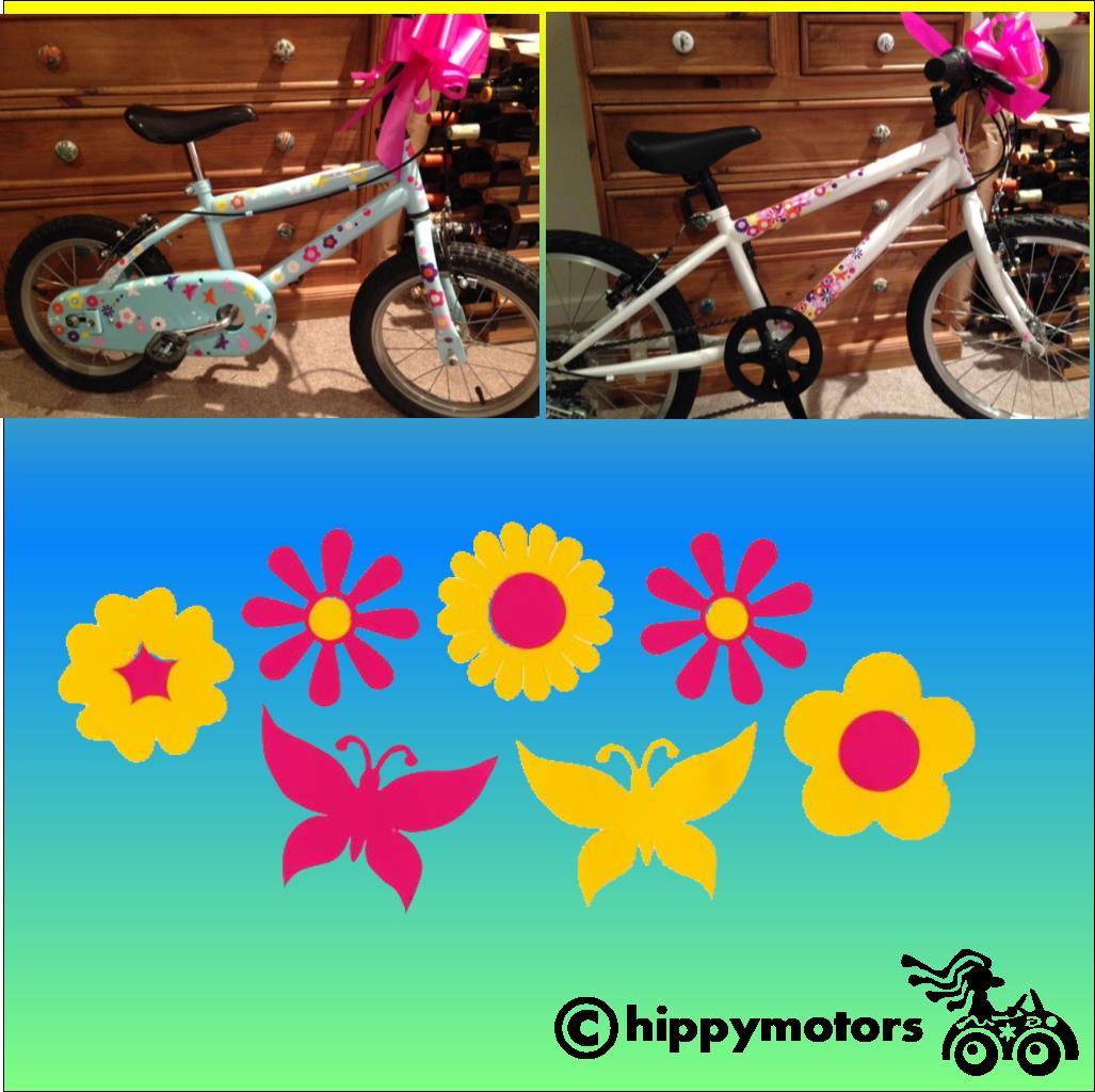 flower and butterfly decals for bikes