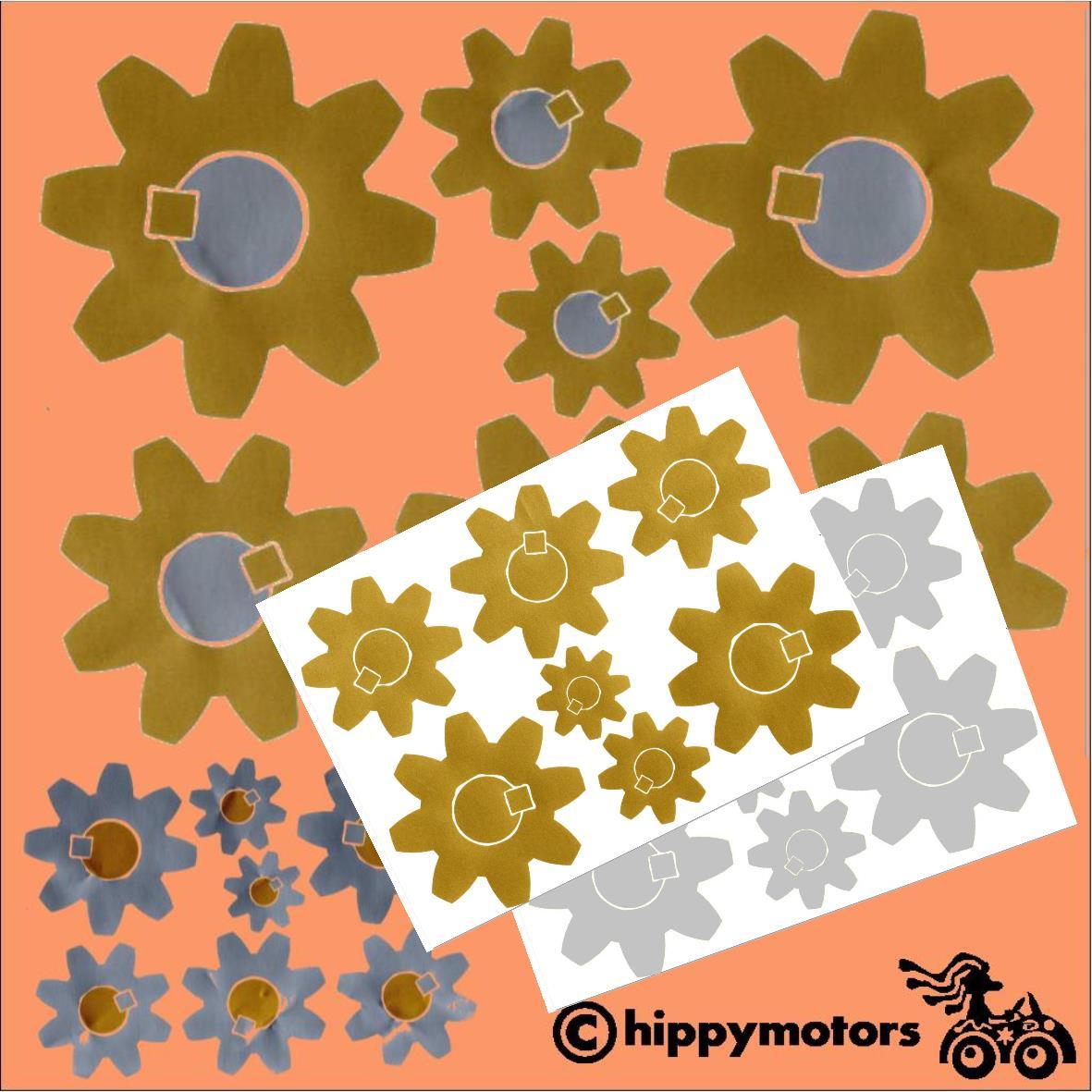 vinyl gears and cogs decals for cars walls and camper vans