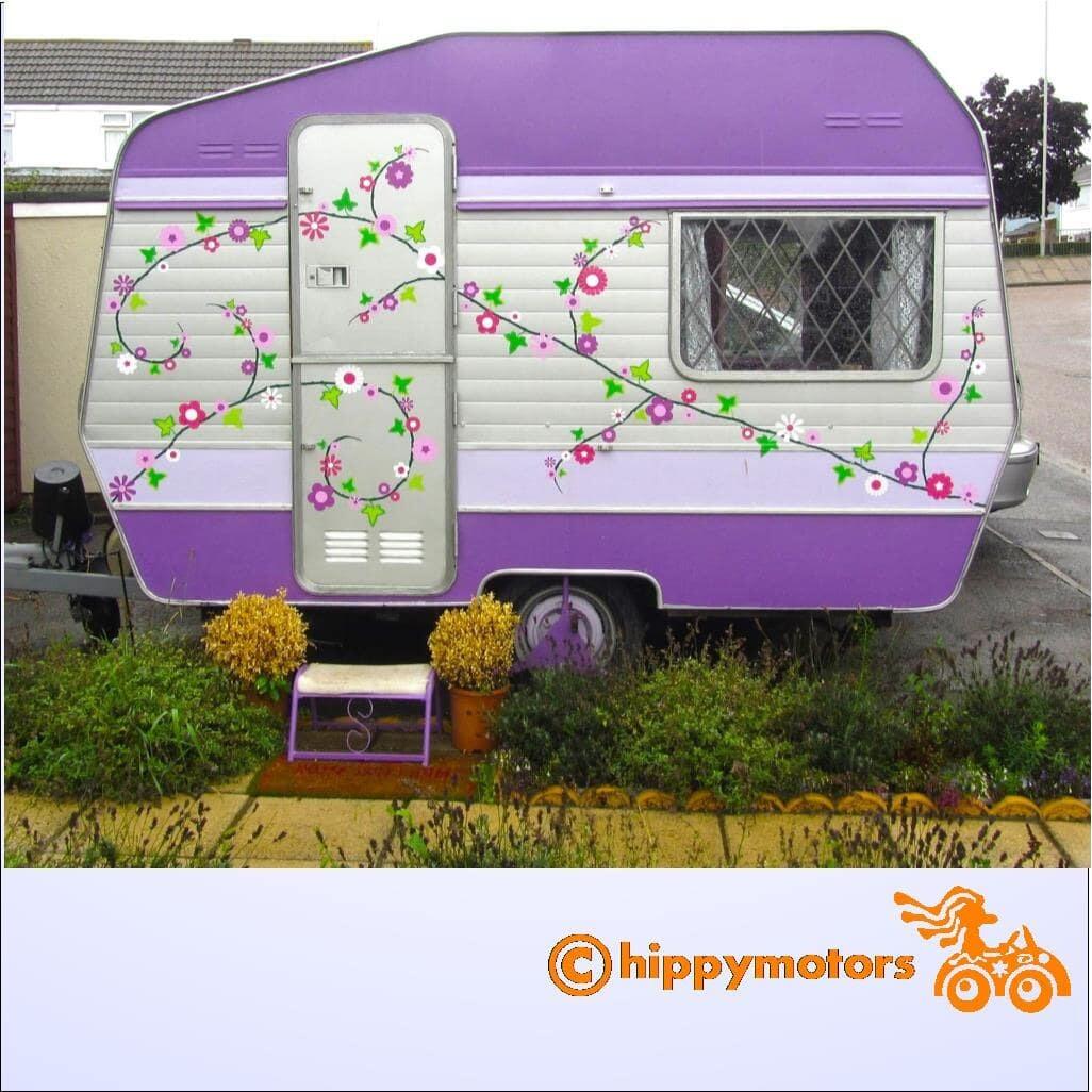 flower vine decal caravan stickers by hippy motors