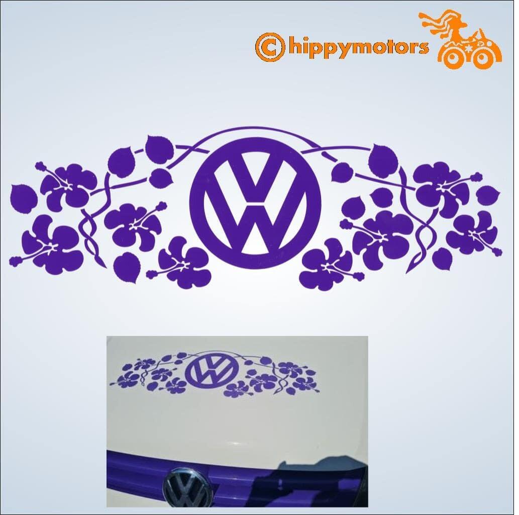 vw hibiscus vinyl sticker decal for camper vans and cars