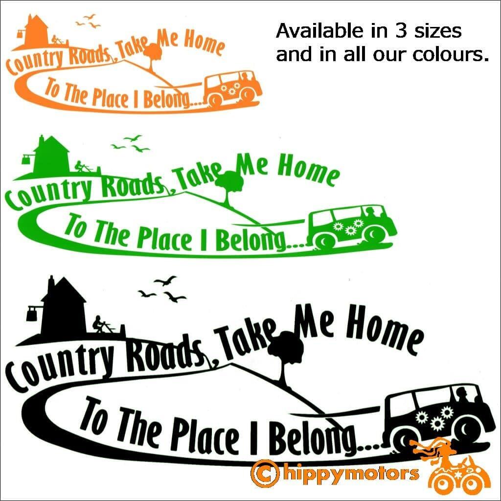 country roads take me home lyric decals for caravans and campervan