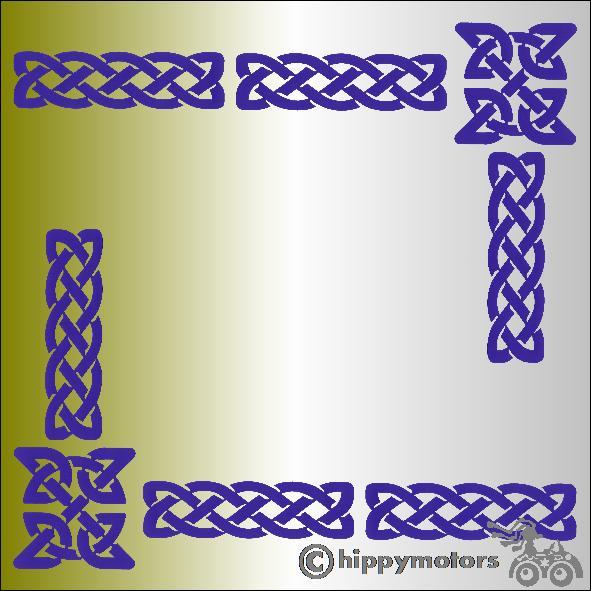 Celtic knotwork vinyl border sticker for vehicles and walls