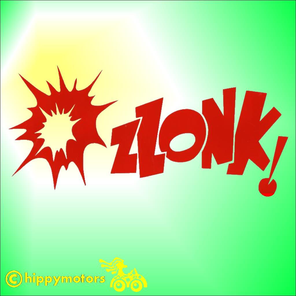 Comic book style zlonk decal