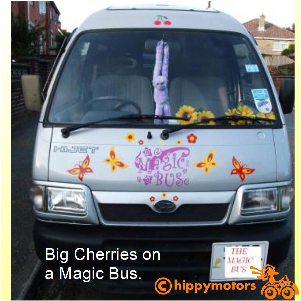 cherry vinyl decal graphics on camper van