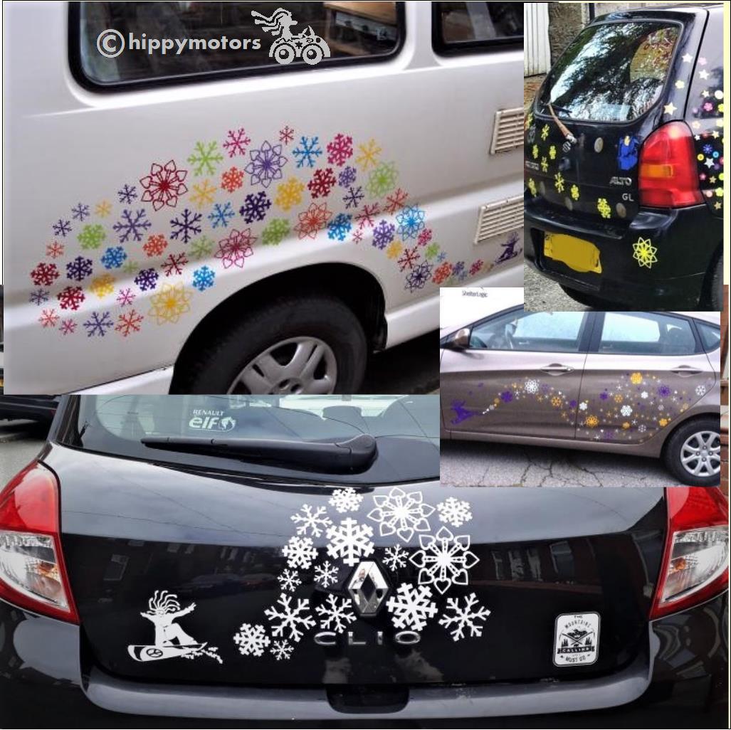snow snowflake camper van car sticker vinyl decals