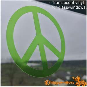 cnd peace window sticker on windscreen