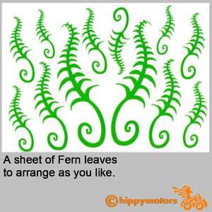 Curly Fern leaf vinyl sticker sheet for vehicles