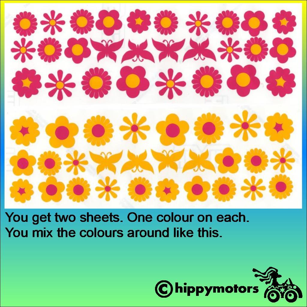 flower and butterfly stickers for bikes