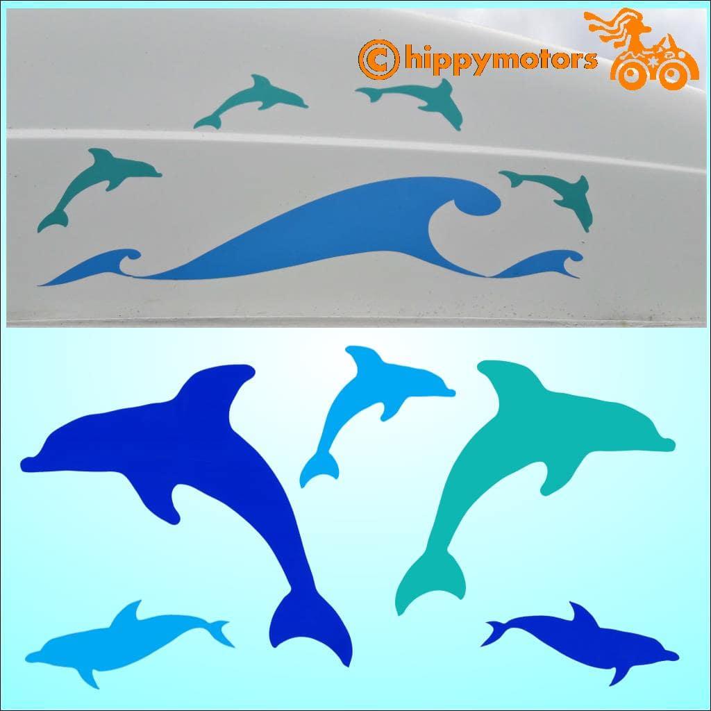 Dolphin stickers on camper van by hippy motors