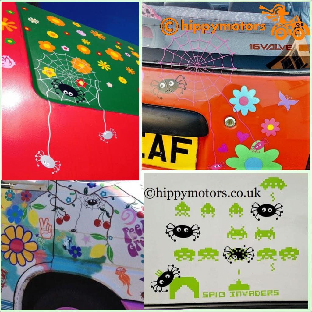 spider vinyl decal for cats and windows by hippy motors