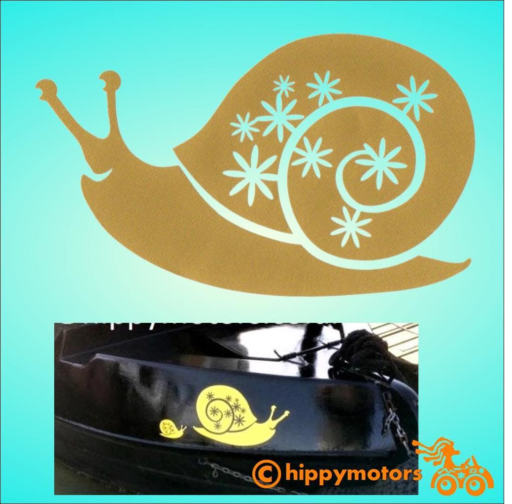 vinyl Snail Decal for cars and camper vans and canal boats