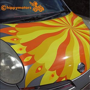 Big decal covering all of a car bonnet