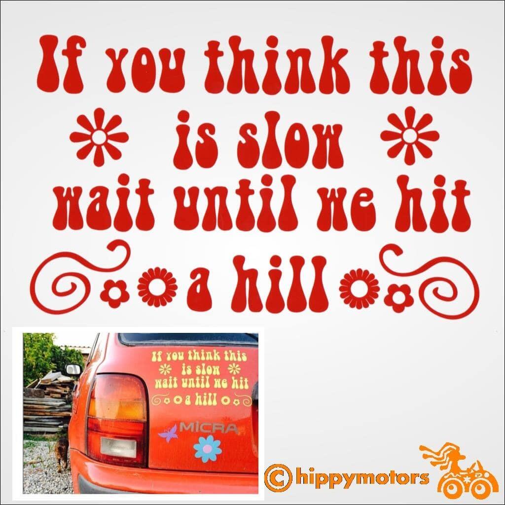 slow up hill vinyl sticker for buses camper vans and cars
