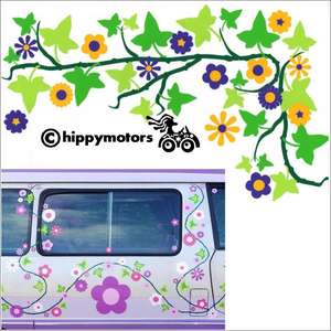 flower vine stickers on camper van