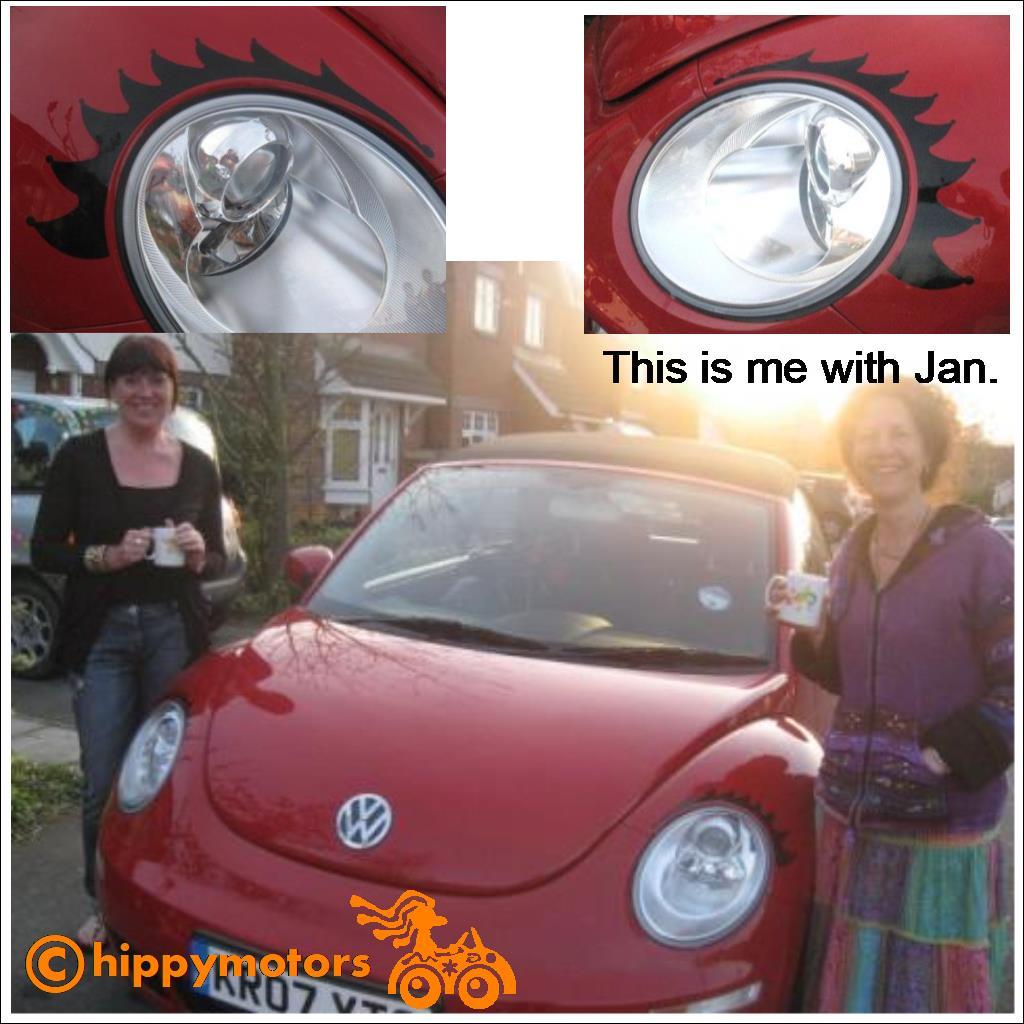 VW beetle eyelash car stickers decals