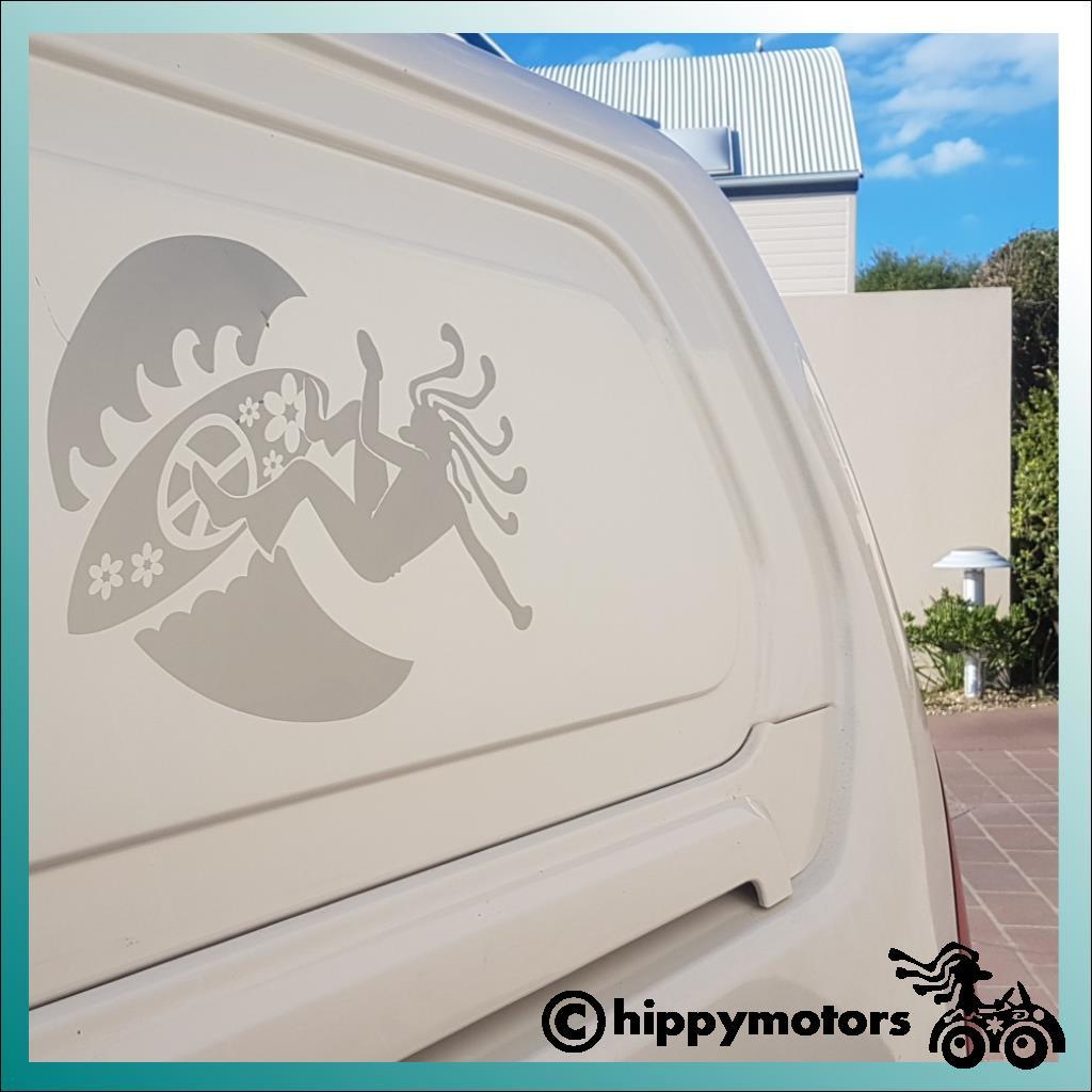 Hippy Surfer sticker on camper van