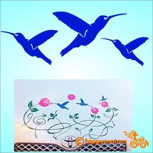Humming bird decals and hibiscus flower stickers for camper vans