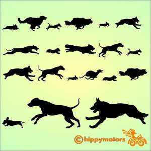 running dog decals vinyl car stickers hippy motors