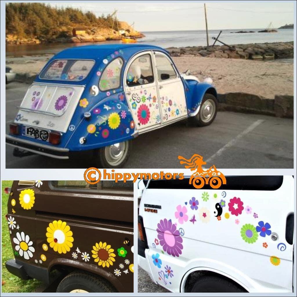gerbera vinyl car sticker decals on citroen 2v and camper vans