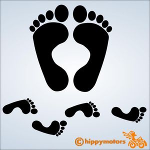 Footprint feet vinyl decal stickers for cars caravans