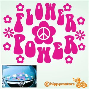 Flower Power vinyl hippy saying Decal sticker