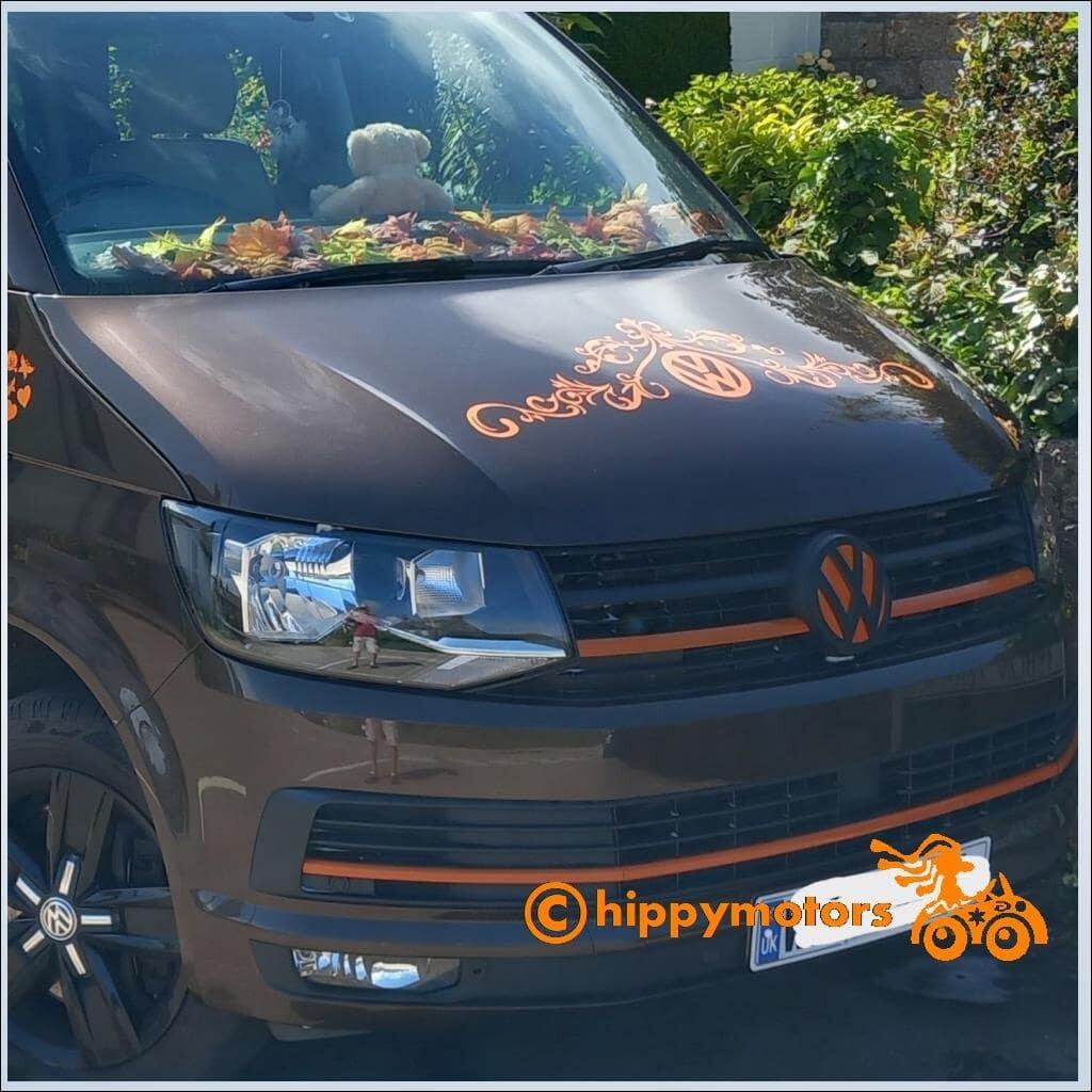 vw campervan decal vinyls on bonnet