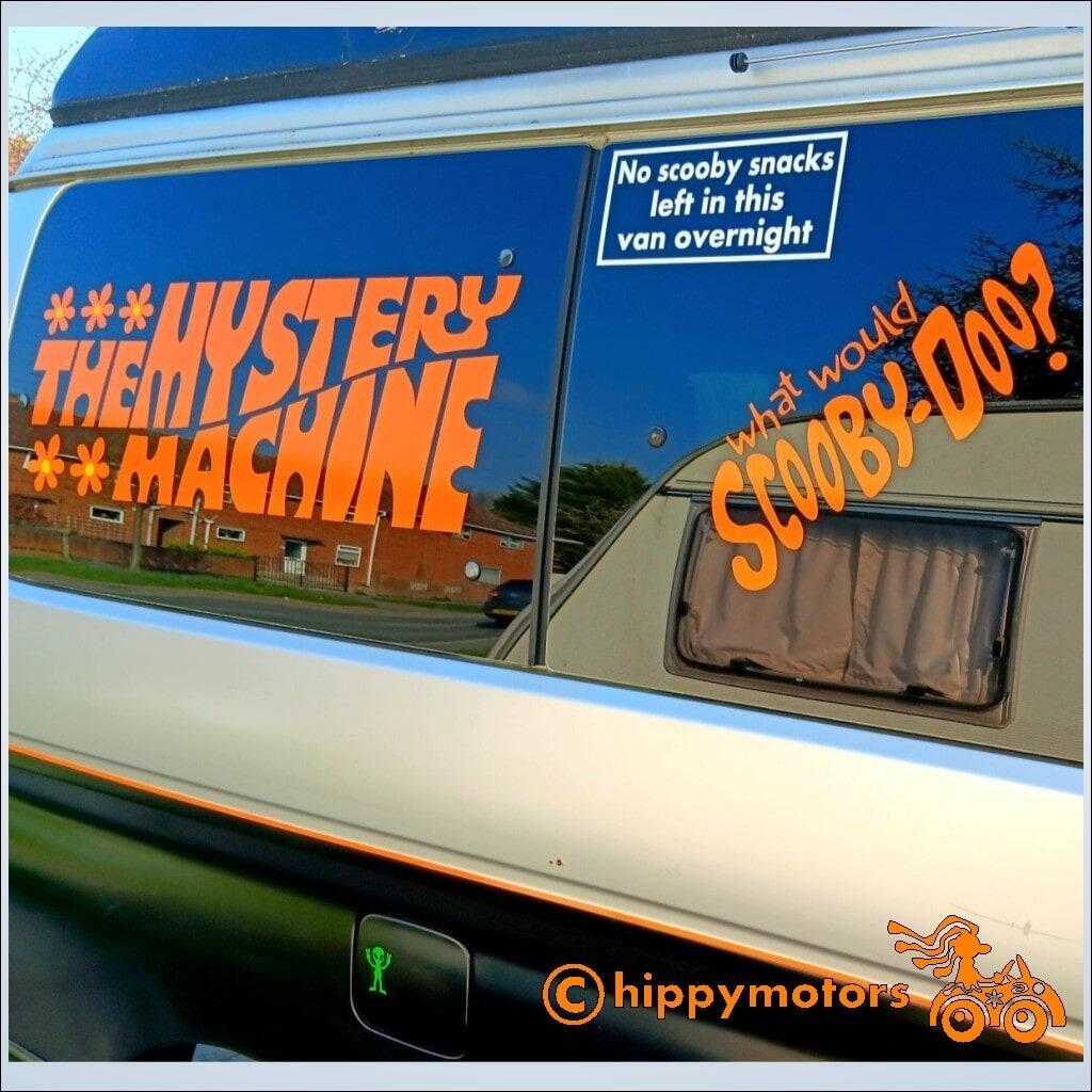 mystery machine vinyl car sticker decal on campervan by hippymotors