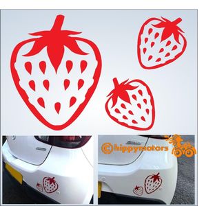vinyl strawberry car decal for vehicle window and wall by hippy motors