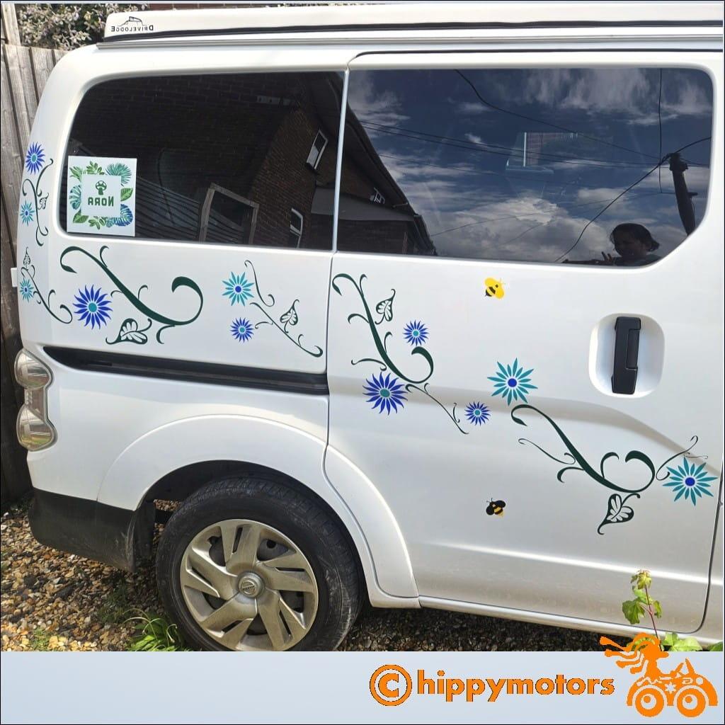 Daisy vinyl car transfers stickers for camper vans by hippy motors