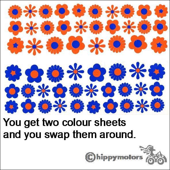 tiny flower decal sheets from Hippy Motors