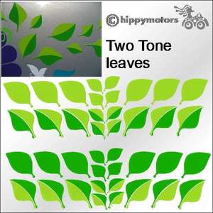 Two colour leaf stickers by hippy motors