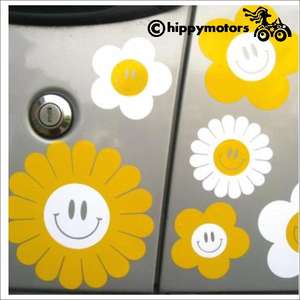 flower decals with smiles for caravans
