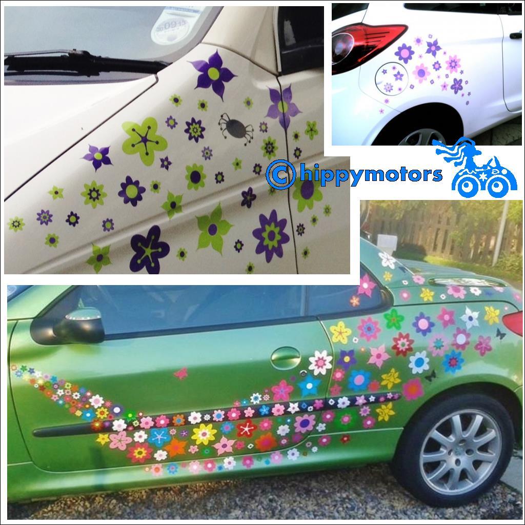 flowers on cars