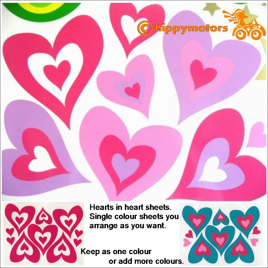 heart vinyl stickers for cars caravans and walls