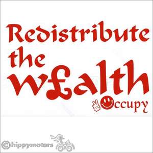 vinyl decal saying redistribute the wealth