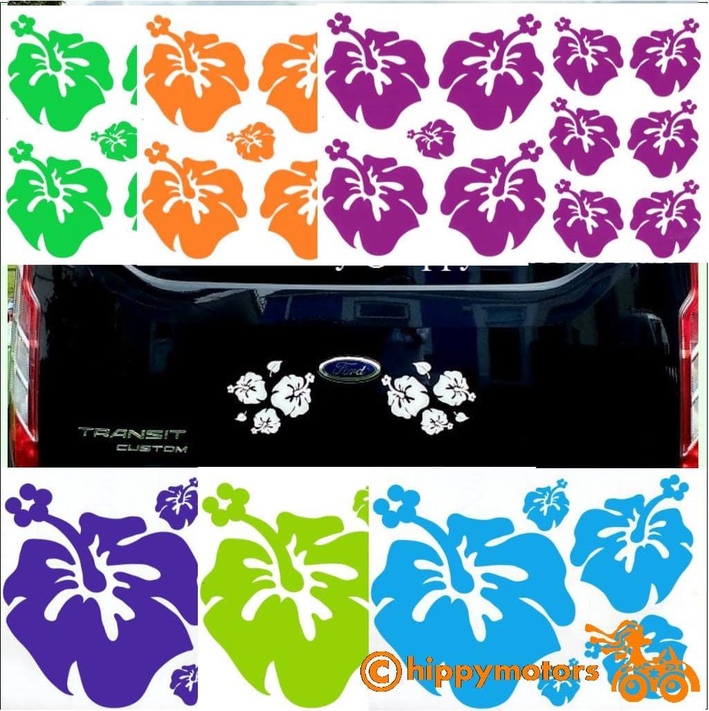 hibiscus decals for cars and camper vans by hippy motors