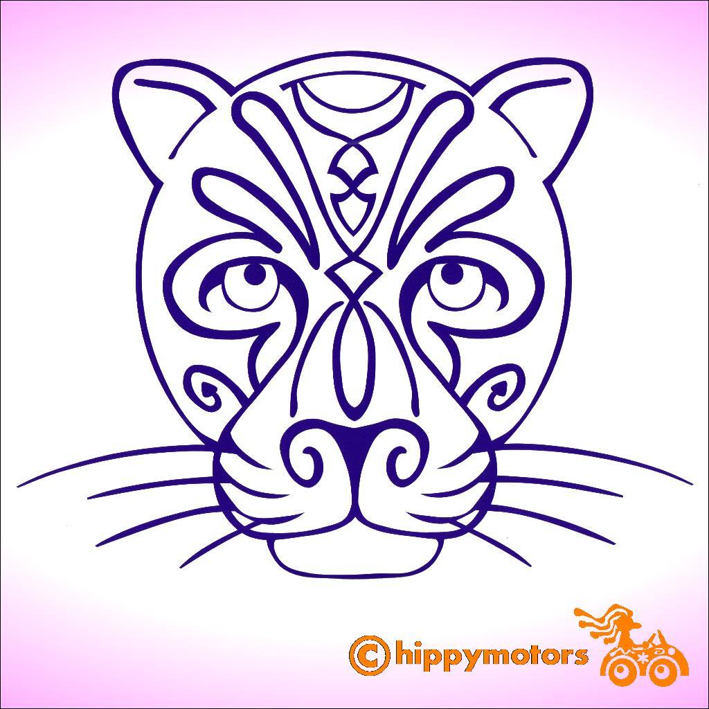 Big Cat Face Decal for campervan or cars